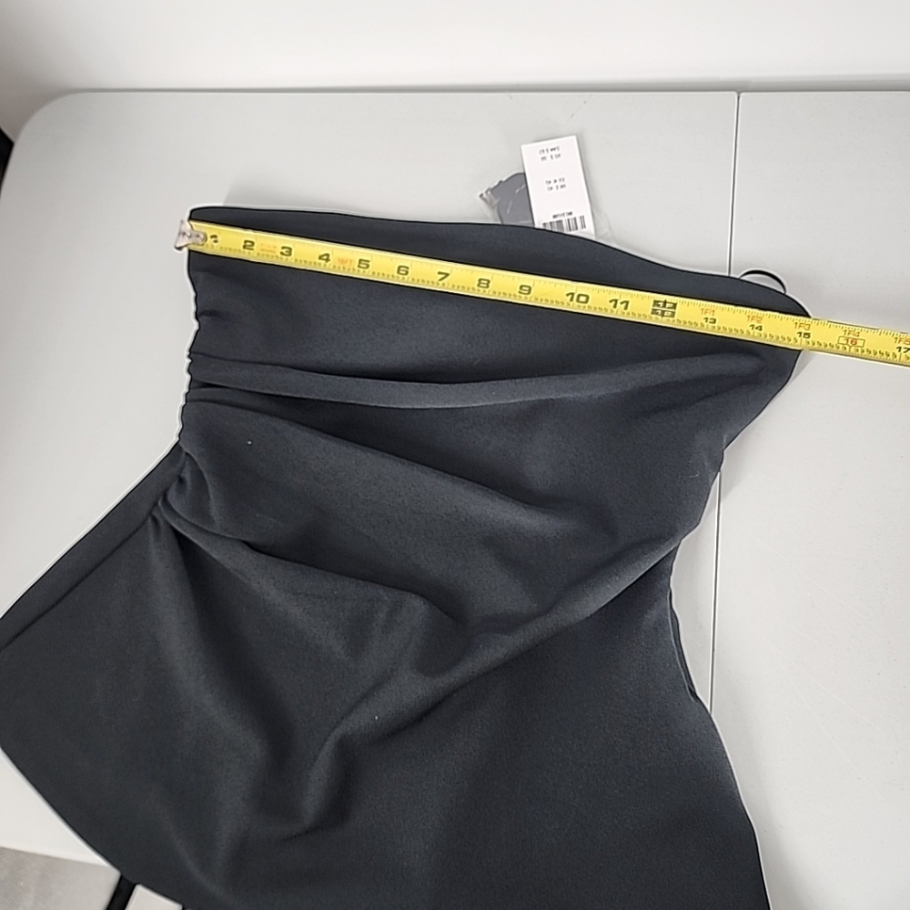 NEW Abercrombie & Fitch Strapless Side Ruched Top Size Medium Black fitted - Picture 8 of 11